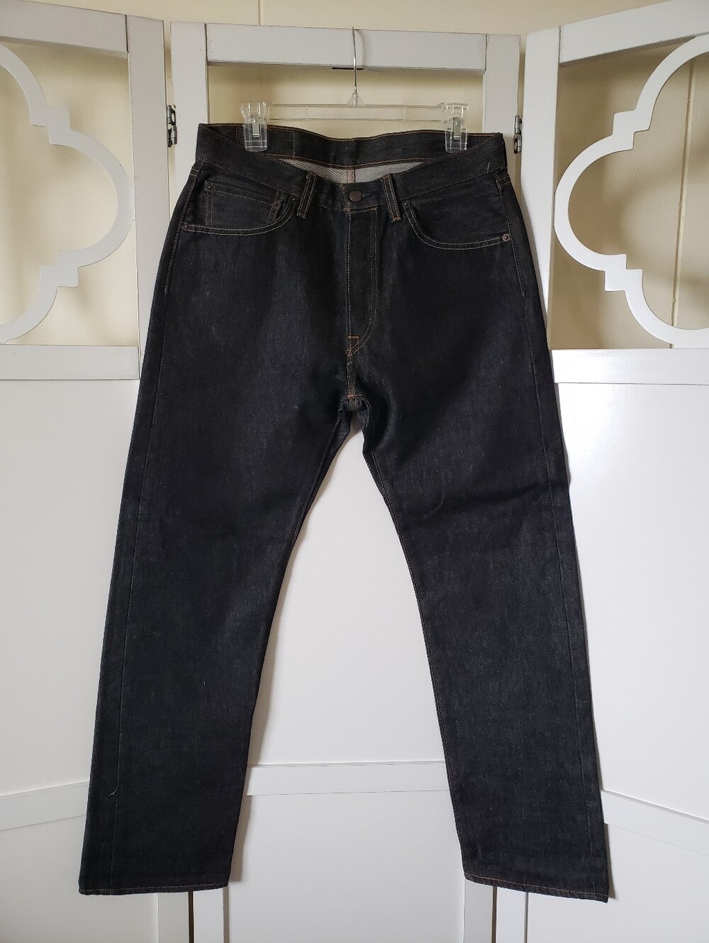 Levi 501 Original Fit Men's Jeans Button Fly Denim 32X32 Flaw Slight Fading Hem